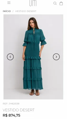 Vestido de festa azul três marias e babados