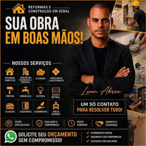 Reformas e Construção em Geral | Pedreiro, Pintura, Elétrica e Hidráulica