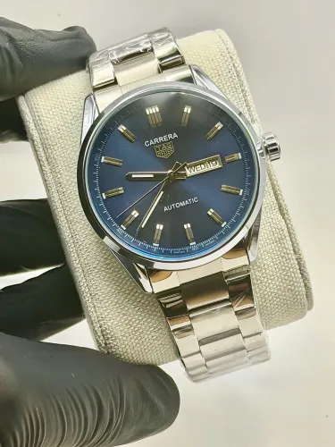 TAG Heuer Carrera Azul 41mm Linha B Quartzo Fundo Transparente Aço Inox