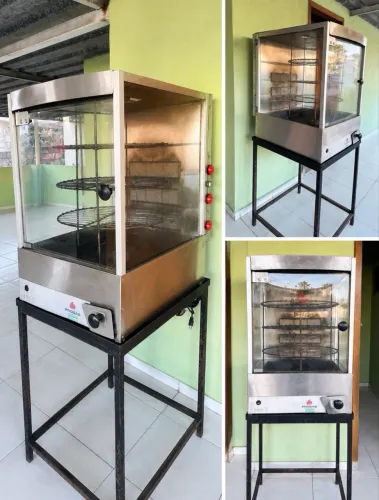 Assador Frango Forno Multiuso Giratório Gás Prp-124g Infravermelho Bivolt - Progás+SUPORTE