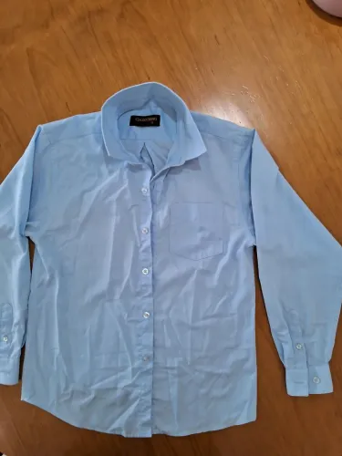 CAMISA SOCIAL MANGA LONGA azul claro tamanho 12  CIA DO TERNO