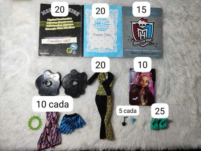 Lote Acessórios Bonecas Monster High G1 
