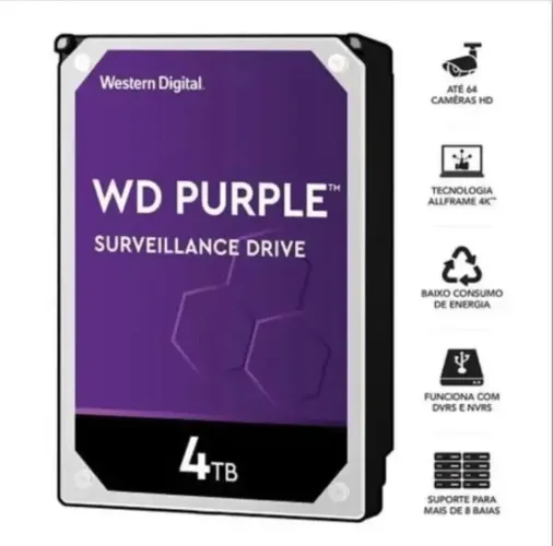 HD 4TB Wd Purple Vigilância P/ Dvr - Envio Imediato -24/7