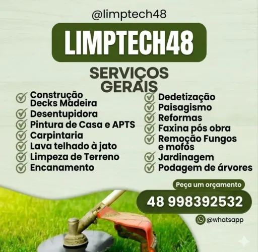 Poda de arvores, serviços gerais,limpeza de telhado e pátio a Wap, faxina pesada pós obra 