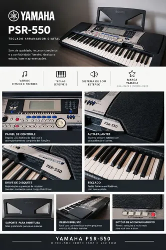 Yamaha PSR-550 - Teclado Arranjador Digital 61 Teclas