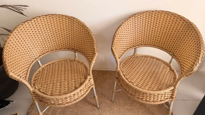 Conjunto cadeiras de palha
