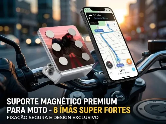 Suporte Magnético de Moto para Celular