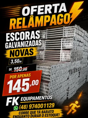 Escoras Metálicas 3,50m Novas Galvanizadas 