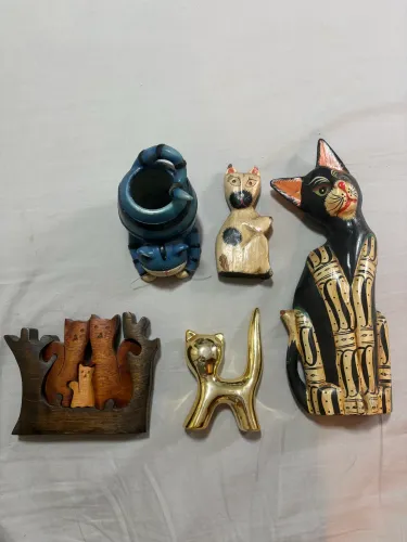 Conjunto enfeite gatos 