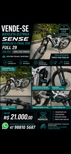 Bicicleta Elétrica Sense Impulse E-Trail Evo Full Suspension 
