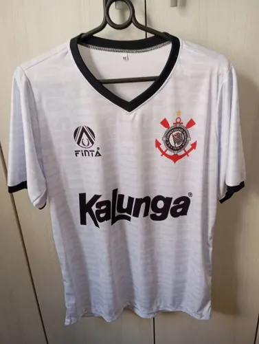 Camisa retrô Corinthians Olivetto branca rara NOVA. Tamanho M sublimada 