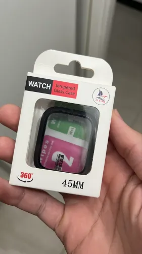 Capa Case Bumper Com Película Vidro Temperado 360 Para Apple Watch 45mm