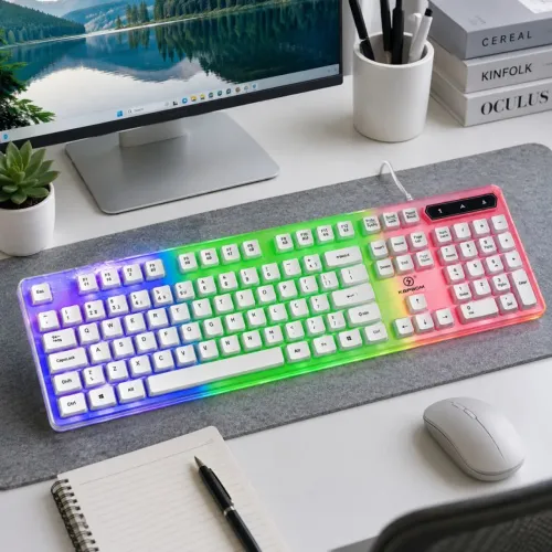 KAPBOM KA-667 Teclado com luz colorida