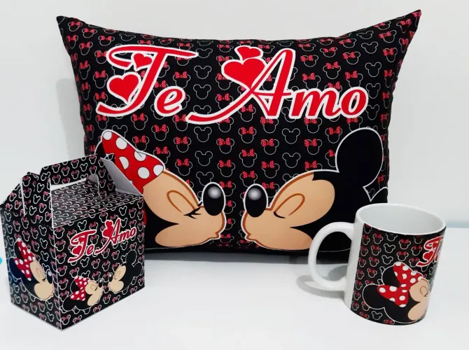 Kit Namorados Mickey e Minnie preto
