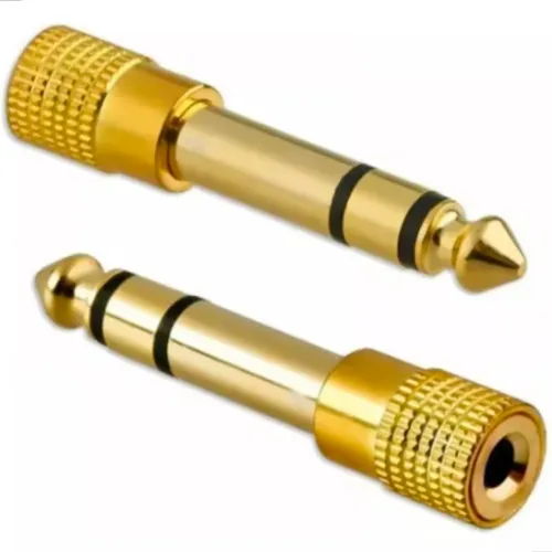 Adaptador P2xP10 estéreo banhado a ouro para fone de ouvido, retorno de palco, mesa de som