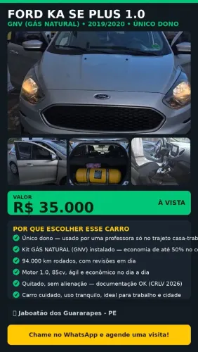 Ford KA 1.0 Se/se Plus Tivct Flex 5P 2020