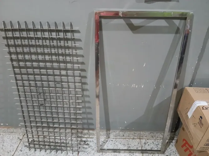 Quadro de Inox p/ Fazer Doce 304 Com Quadriculado e Marcações