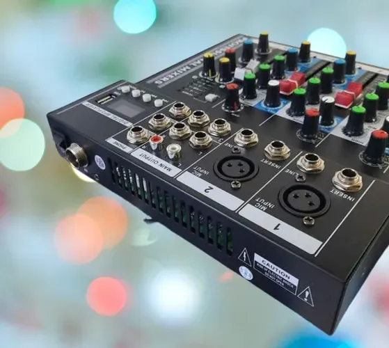 Mesa de som 4 canais USB Bluetooth
