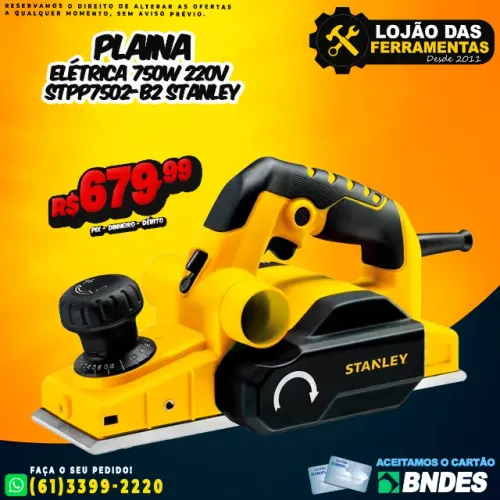 Plaina Elétrica 750w 220V STPP7502-B2 Stanley