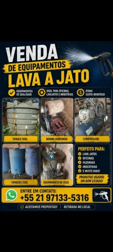 Maquinário completo para lava jato
