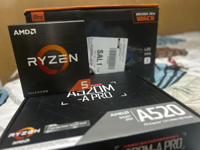 Kit Ryzen 5 5500+Placa Mãe Msi A520-A Pro+ Water Cooler 240mm