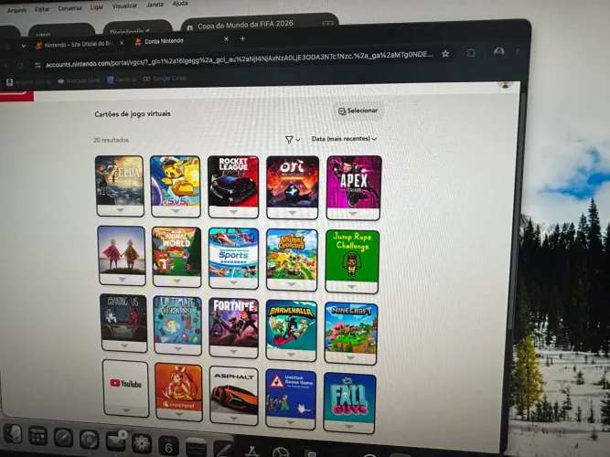 Conta Nintendo com jogos (incluindo Zelda)