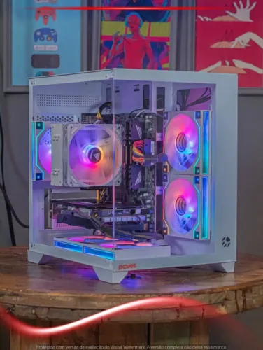 Desktop R5 3600, RX 580, 16GB, SSD 1TB, Cooler Gamdias, Fonte 450W, Gabinete Aquário