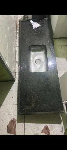 Pia 1,50 granito preto são Gabriel+ cuba inox