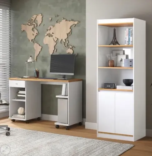 Conjunto Home Office Flex Branco Cinamomo