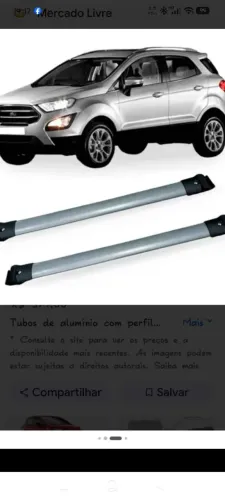 Travessa do Bagageiro do teto Ecosport