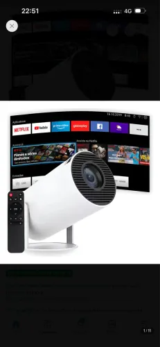 Projetor Portátil 4k Hd Android 11.0 Smart Wifi 5g Bluetooth