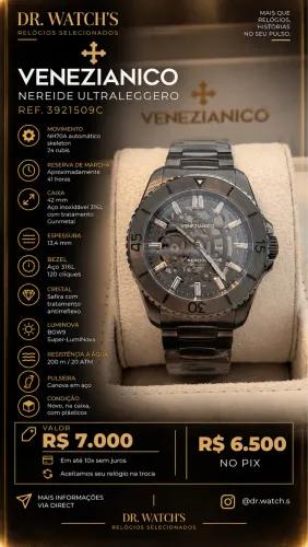 Venezianico nereide ultralegero skeleton 42mm