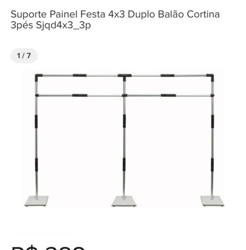 Suporte duplo painel para festa e Fundo Fotográfico - 3x4 - com 3 pés