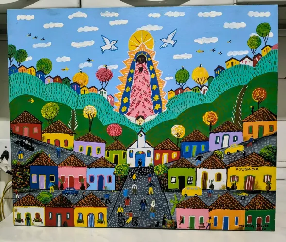 Moacir Alves artista naif tela medida 50x60