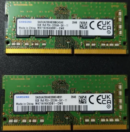 Memória RAM 16GB (2x8GB) Samsung - 3200MHz SODIMM - para Notebook Laptop