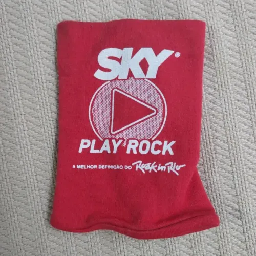 Munhequeira Porta Objetos Com Zíper Rock In Rio 2017 Sky Oficial Vermelha Nova Sem Uso