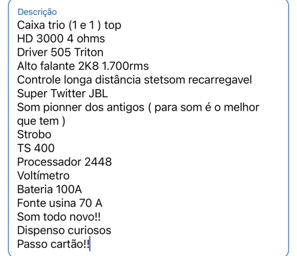Caixa de som trio 1 e 1
