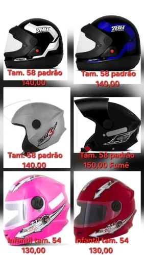 Capacetes novos lacrados. Pronta entrega. Ótima qualidade e conforto.