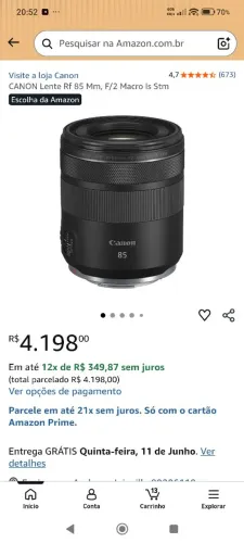 Lente Canon RF 85 Macro f2
