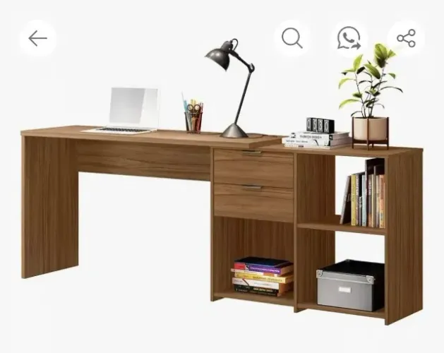Escrivaninha / Mesa em L Notável Móveis (Cor Freijó) - Impecável!