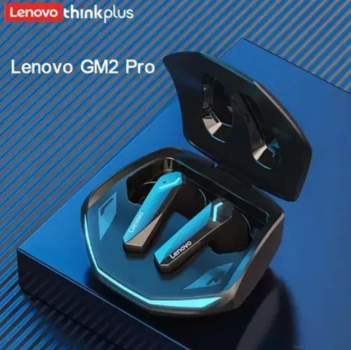 [LACRADO] Fone Lenovo GM2 Pro Bluetooth 5.3 PRETO - Som Hi-Fi, Baixa Latência Gamer