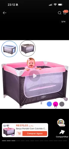 Berço portátil chiqueirinho baby style