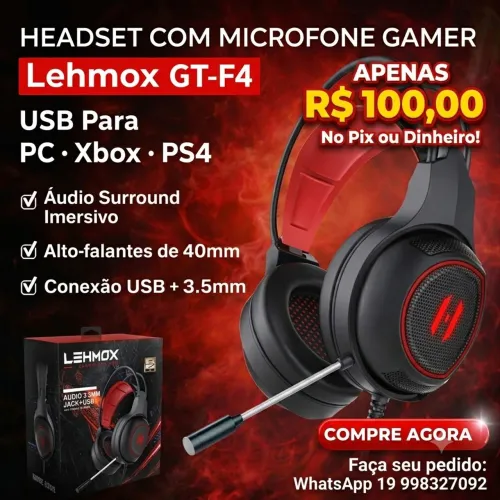 Fone gamer lehmox
