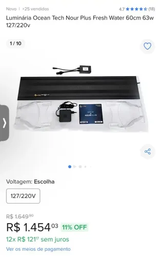 Luminária para aquário ocean tech