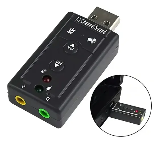 Placa Som - Adaptador de Áudio para Pc e Notebook _ EL71