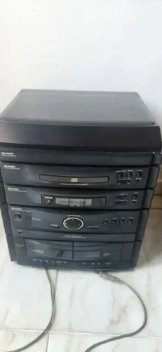 Som Sharp com Toca-Discos + CD + Rádio + Tape | Vintage Retrô