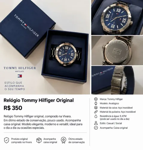 Relógio Tommy Hilfiger Original ? R$ 350