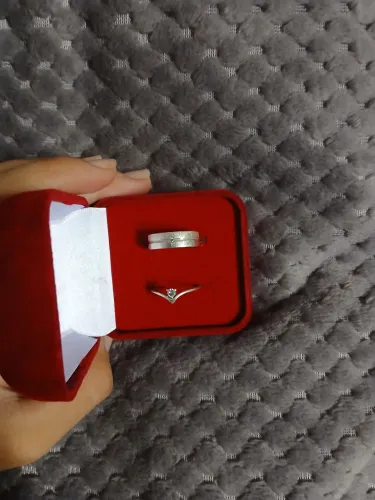 Aliança e anel solitário de Prata 925