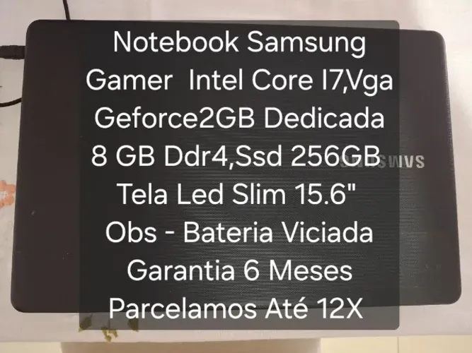 Notebook Samsung Intel Core I7,8GB Ddr4,Ssd 256GB,Vga 2Gb Radeon - Garantia.