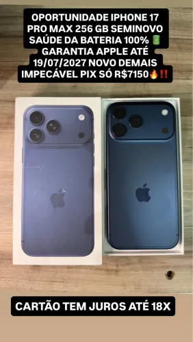 iPhone 17 pro max 256 gb seminovo completo na caixa
